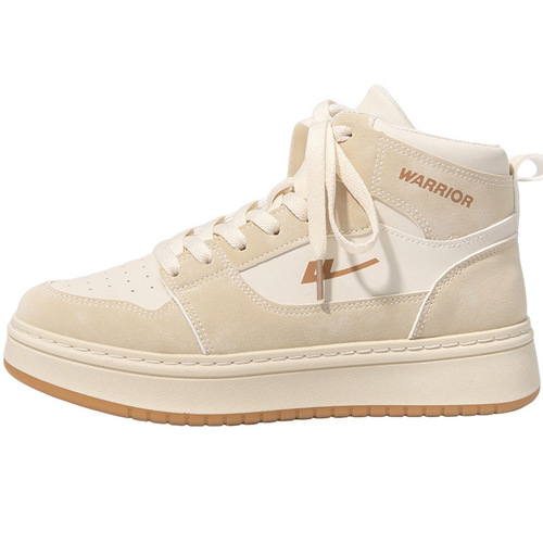 Pull back high-top men and women same style spring new 2024 versatile thick-soled white shoes niche cotton shoes casual sports sneakers