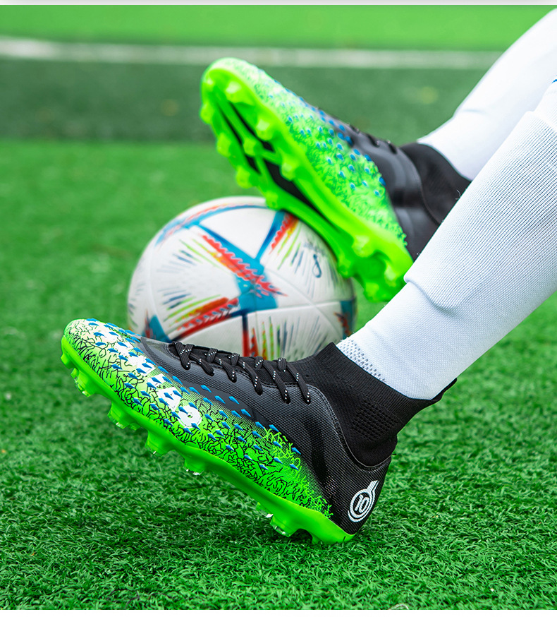 Botas de fútbol AG Long para hombre, para estudiantes, adultos, para exteriores, césped, competición, entrenamiento, con clavos rotos_voghion.com