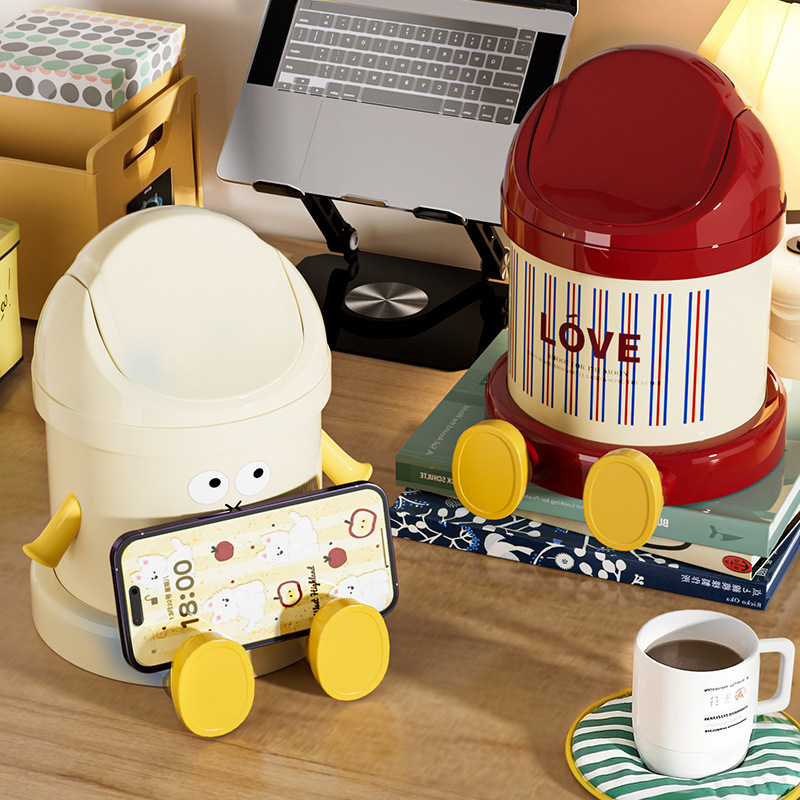 Doubao Recommends a Mini Cute Desktop Trash Can for Home Use, Suitable for Dining Tables, Offices, Bedrooms, Dorms, Small Size with Lid