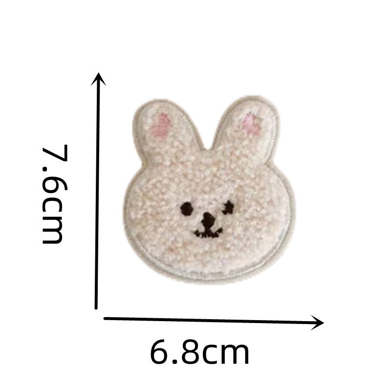 안개 살구 대형 토끼 재봉 바닥 7.6x6.8