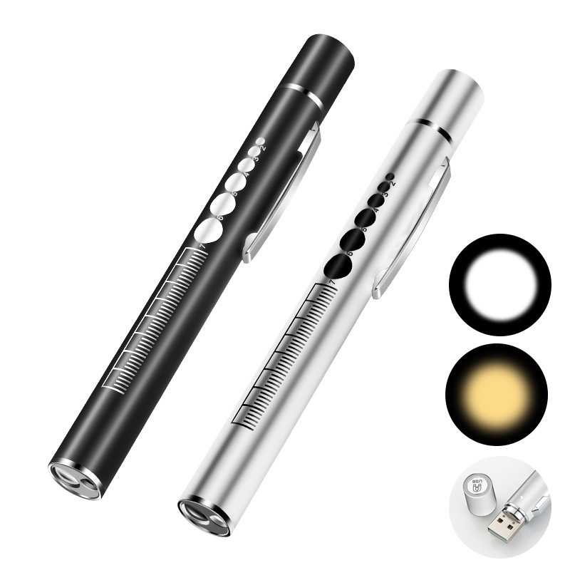 Dual Light Source Pupil Pen Light Rechargeable Doctor Nurse Stainless Steel Medical Oral Examination Led Pen Light Flashlight Dual Light Source Pupil Pen Light Rechargeable Doctor Nurse Stainless Steel Medical Oral Examination Led Pen Light Flashlight