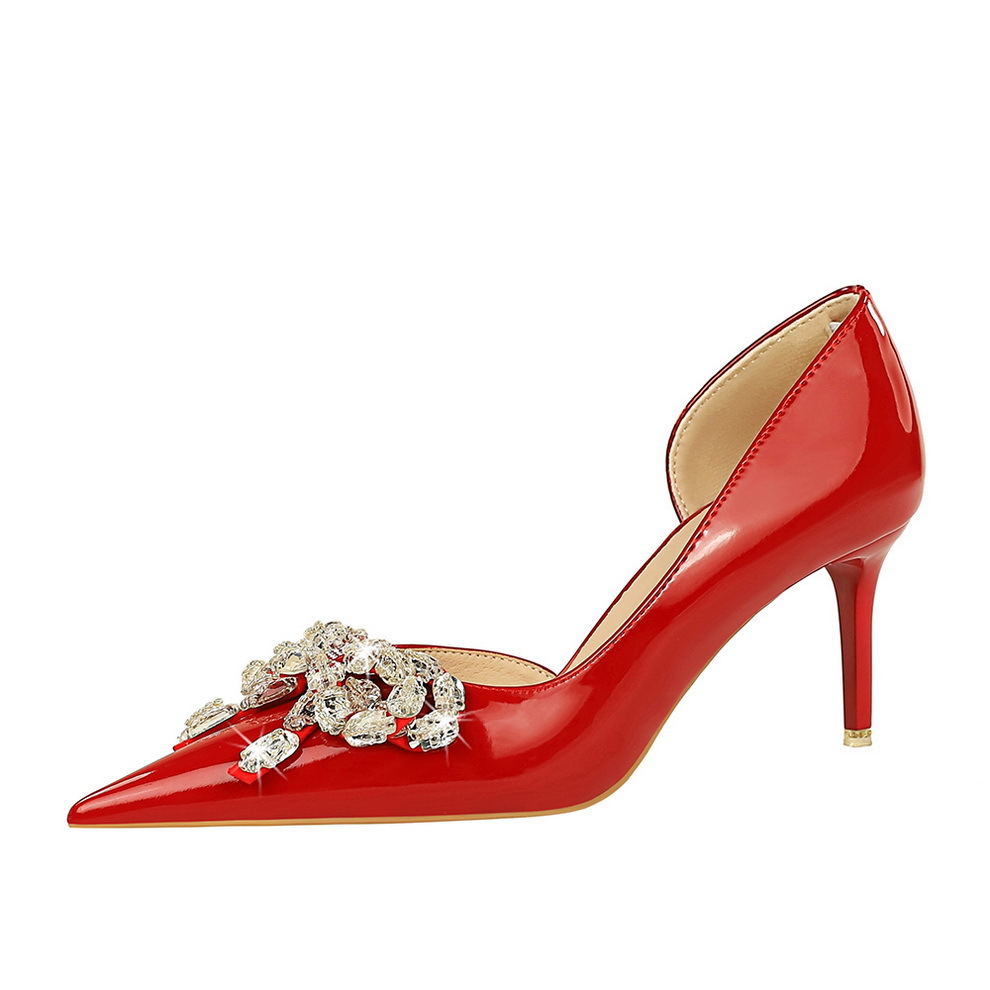 638-AH19 European And American Light Luxury Party Women's Shoes, High-heeled Stiletto With Shallow Pointed Toe, Side_vogvips.com