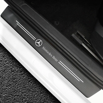 [can be ordered logo] foreign Other Automotive Interior Supplies - mercedes-benz-carbon-fiber-leather-threshold-strip-4-pack