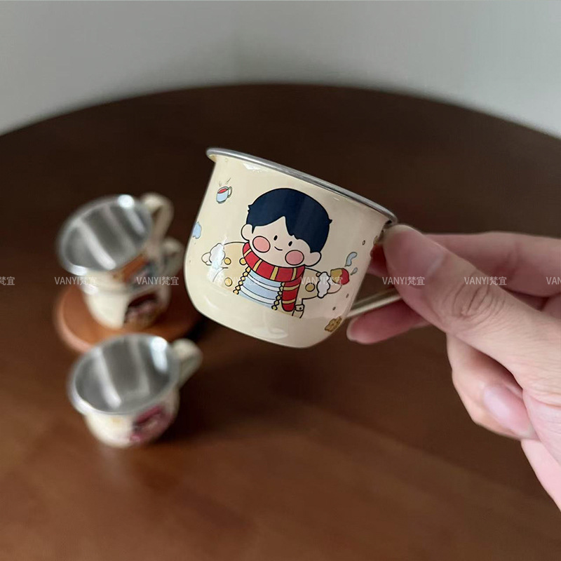 幼稚園学習ドリンクカップ 316 ステンレス鋼子供用ウォーターカップ家庭用飲料カップ落下防止ベビーオープンカップ|undefined