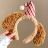 7026 puppy hat headband-red stripe