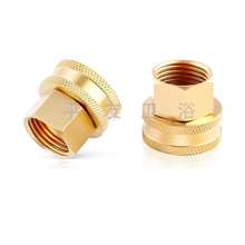 黄铜花园软管洗车3/4"GHT至1/2"NPT接头连接快速旋转连接器适配器