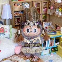 17cmlabubu ラブブ ビニール服 ベビー服 v2v1 ラブブ インディアン スーツ マカロン 交換