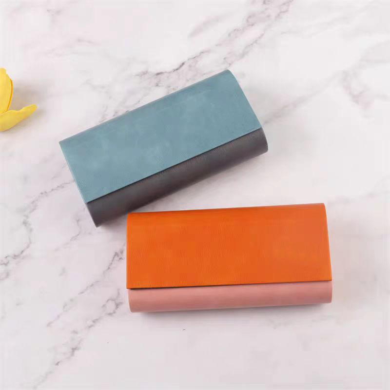 New Style Glasses Case Two-In-One Glasses Case Optical Glasses Case Youthful Glasses Case Pressure-Sensitive Leather Multi-Compartment Glasses Case