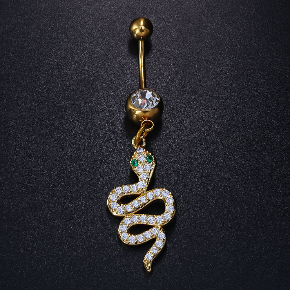 Fashion Snake Rhinestone Rhinestones Belly Ring