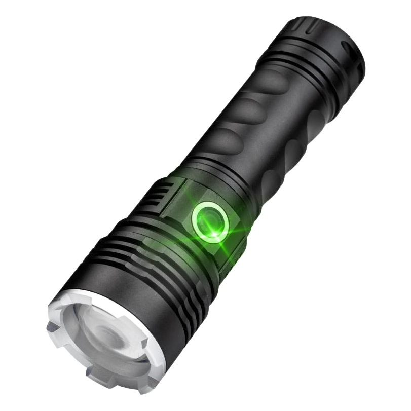 Linterna al aire libre a prueba de explosiones P50 luz fuerte tiro largo LED recargable lámpara de camping multifuncional camping aleación de aluminio autodefensa