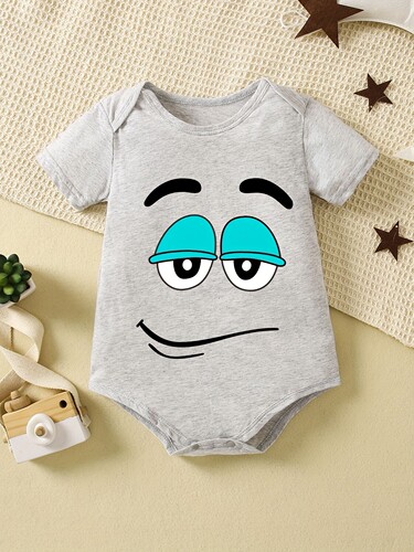 Cross-border baby suit summer pure cotton diaper cover for boys and girls, superhero print short-sleeve crawling suit