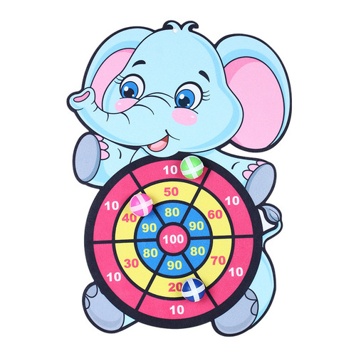Children's Sticky Ball Elephant Cartoon Wall Target Dartboard Throwing Toy Flying Dartboard Educational Entertainment Cross-border Early Education Interactive
