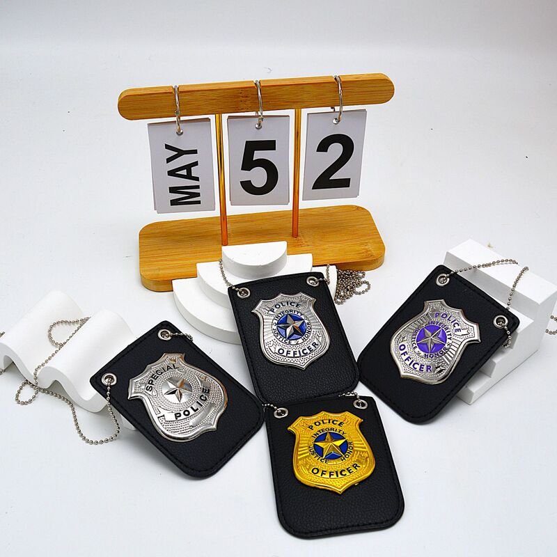 Factory Direct Sales Customized American Police Badge Leather Case Cosplay Police Badge Role-Playing Accessories Props