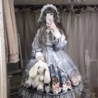 Юбка Лолиты, осенне-зимняя, настоящая, оригинальная, повседневная, принцесса Лолита, полный комплект, платье-юбка Лолиты