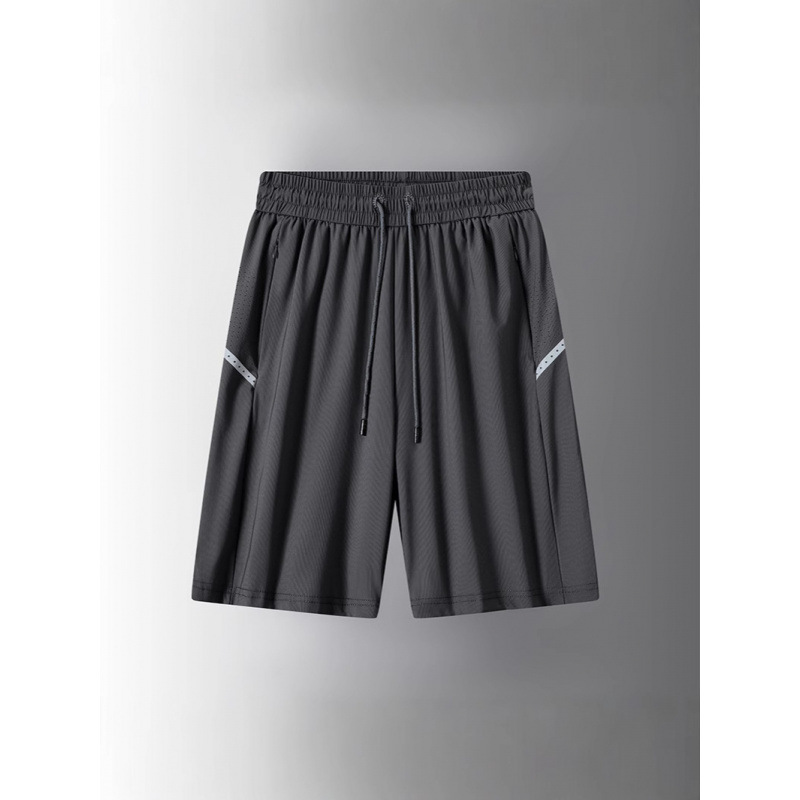 Venta al por mayor 2025 verano nuevo estilo pantalones cortos de seda de hielo para hombres sueltos y transpirables de gran tamaño impermeable al aire libre de secado rápido transfronterizo