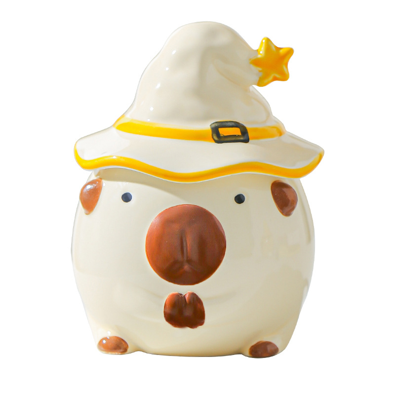 Taza Capibara para chicas lindas tazas de cerámica con tapa de agua regalo de cumpleaños tazas creativas de alto valor facial