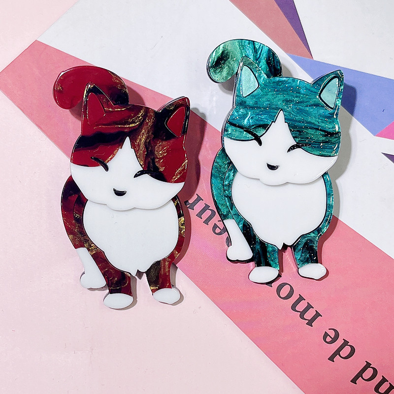 Women's Gender Stoving Varnish Design Cute Style Cute Pin Cat Arylic Stoving Varnish Women's Brooches