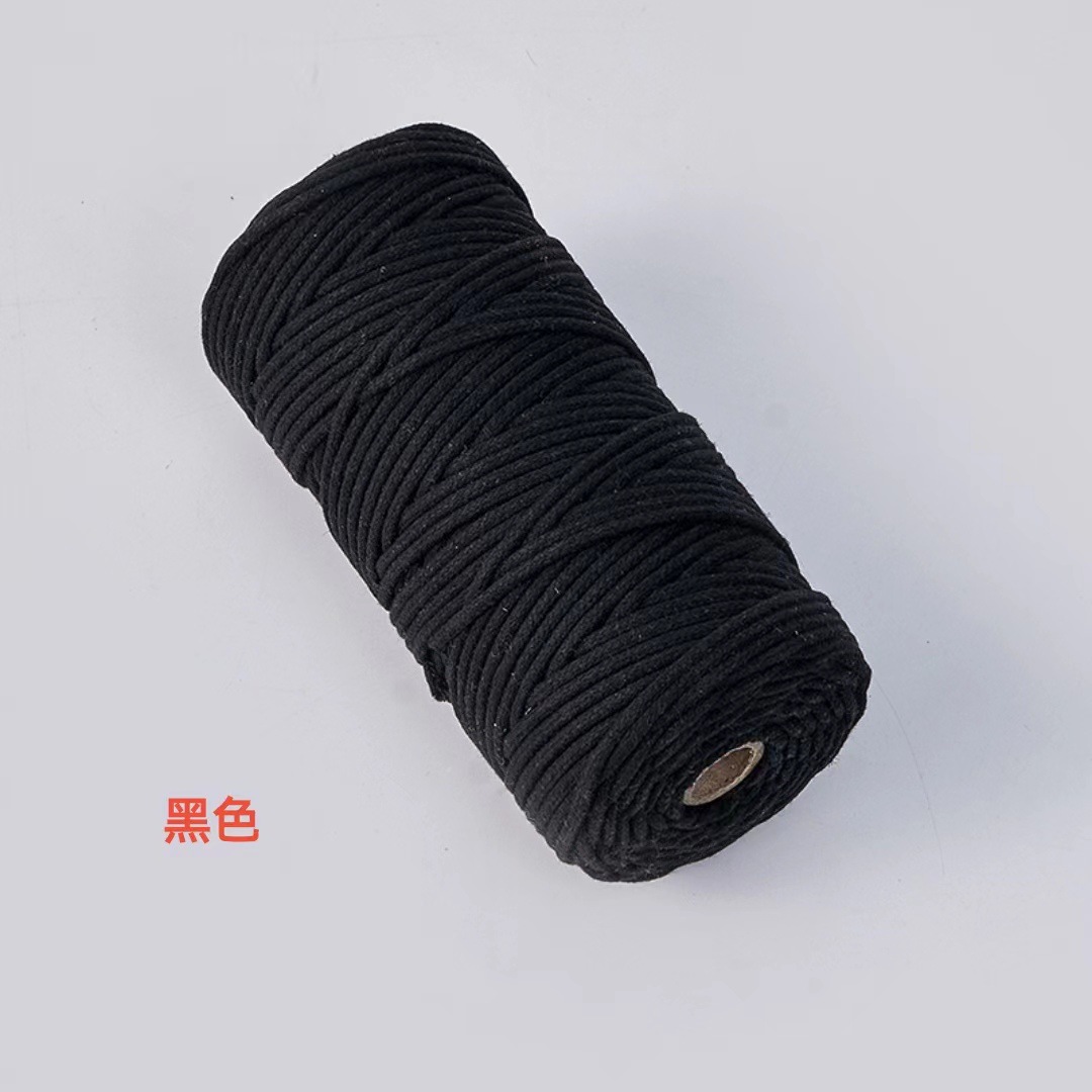 Cuerda de algodón con núcleo de color de 4mm, cuerda de nudo, pulsera de cuerda tejida a mano, cuerda de algodón, cuerda de tapiz, funda de botella creativa, cuerda decorativa