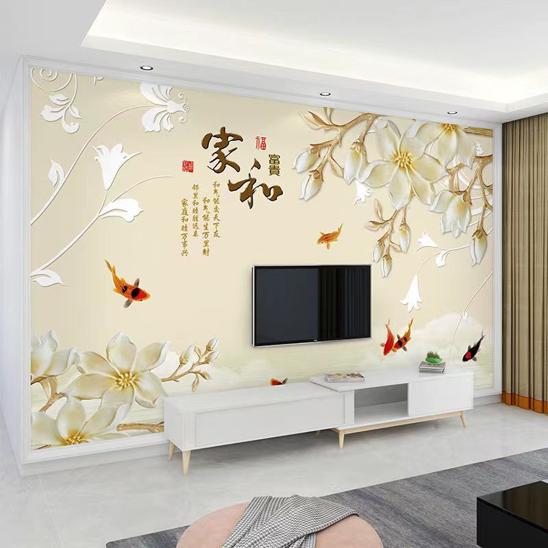 3d北欧电视背景墙布5d网红客厅卧室装饰墙画8d立体现代影视墙壁纸|undefined