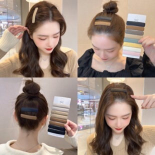 早春皮革bb夹时尚一字夹子头饰少女侧边刘海碎发夹简约边夹发卡子-阿里巴巴