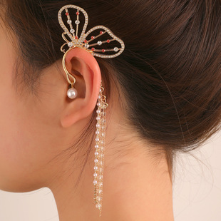 Exaggerated Tassel Rhinestone Drop Earrings For Women Elegant Style_voghion.com