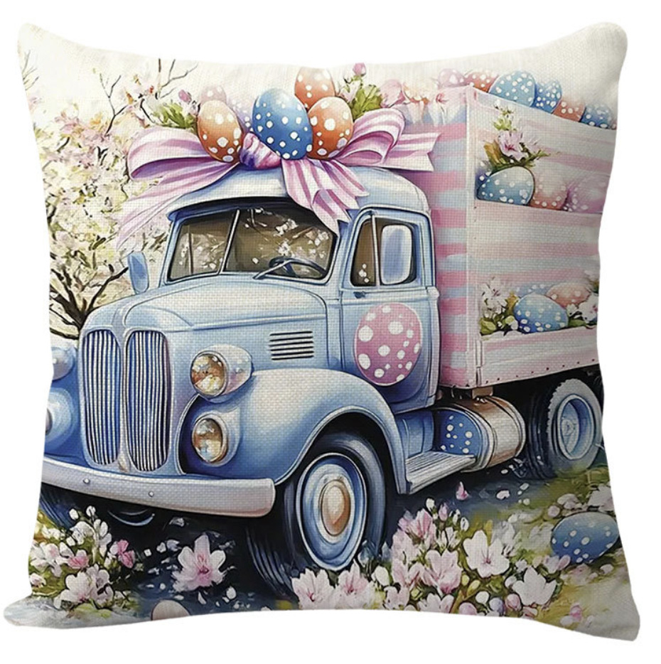 Amazon transfronterizo conejo de Pascua huevo lino almohada cubierta de cojín de coche de oficina sofá