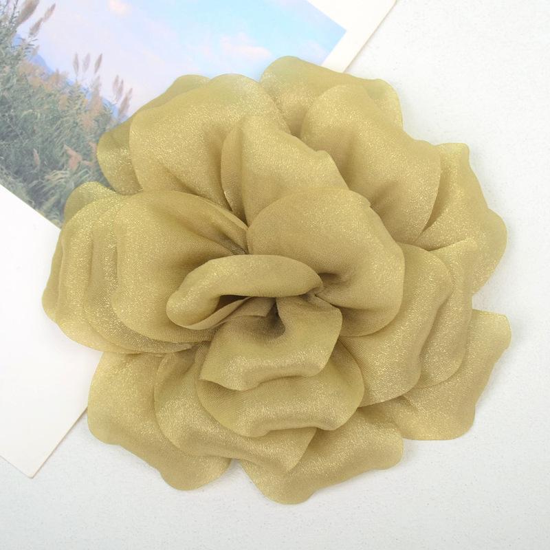 光沢のあるシルクサテン生地立体二層バラの花 diy 手作りヘッドフラワーヘアアクセサリー靴と帽子アクセサリー|undefined