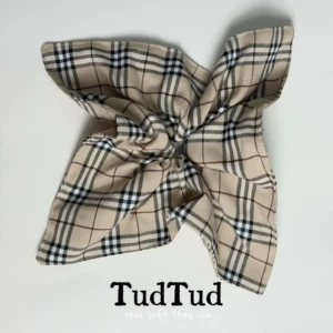 Tudtud Brown Plaid Scarf Hair Tie! Low-Saturation, High-End Hair Accessories for Everyday Hairstyles