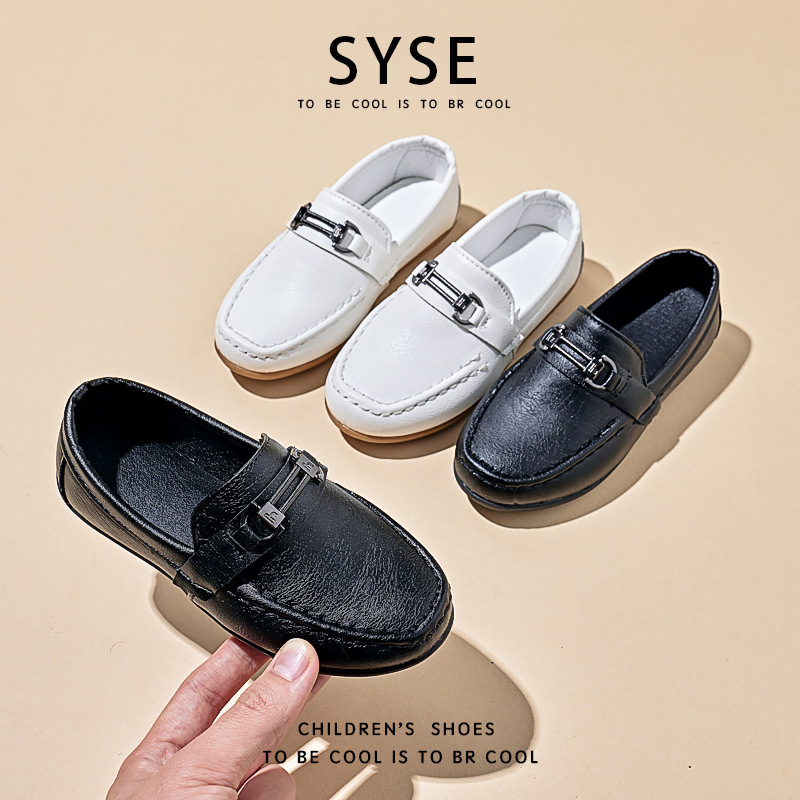 Children's Leather Shoes 2026 Spring Boys' Black Dance Leather Shoes British Style Baby Elementary School Students Flower Girl Performance Shoes