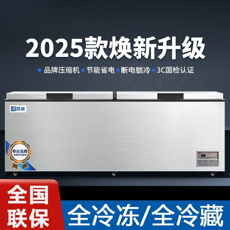 Household Freezer Commercial Large-Capacity Refrigerated Single-Temperature Dual-Temperature Copper Tube Horizontal Energy-Saving Refrigerator Ice Cream Freezer