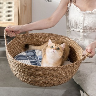 Rattan cat's nest four seasons universal pu nest net red winter warm cat bed cat scratch board dog nest cat pet supplies factory