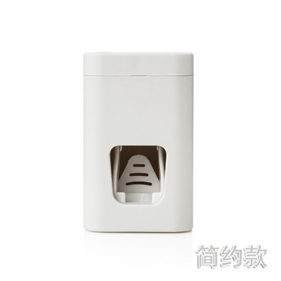 Simple sin uñas pegatinas sin costuras a prueba de polvo cepillo de dientes titular baño multiusos exprimidor automático de pasta de dientes cepillo de dientes estante de almacenamiento