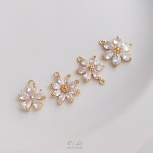 �����~��14K��ɫ�ʯ���� С�r�ջ��ε��� �ֹ�diy�p�����Ʒ