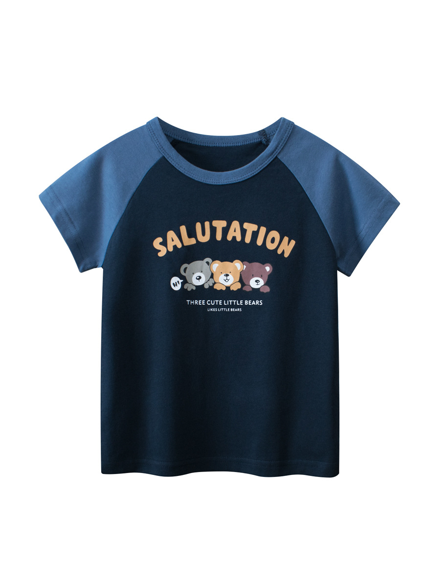 27KIDS Ropa infantil transfronteriza, nueva camiseta de manga corta con dibujos animados para niños, verano 2026, envío directo.