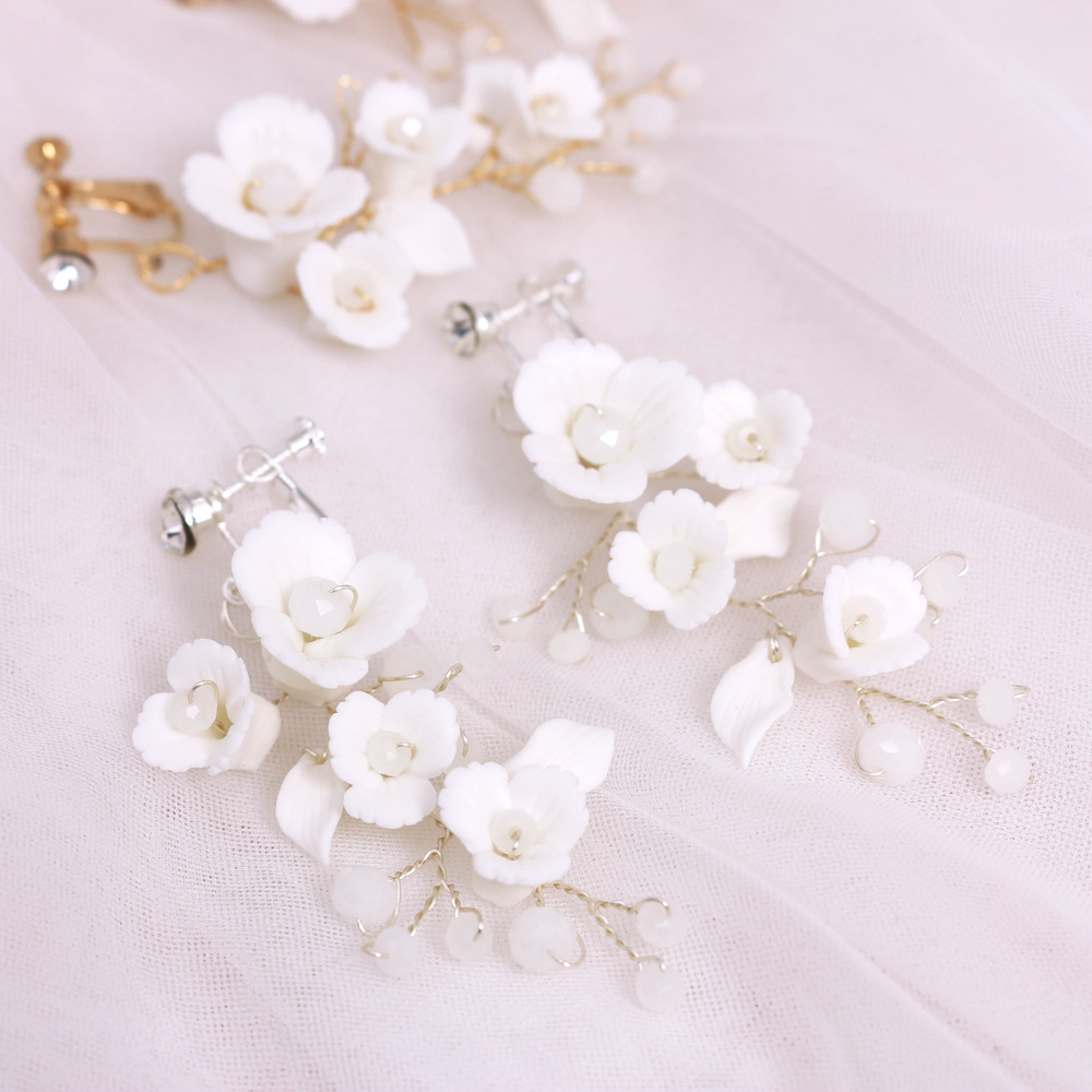 Title 9, Orecchini da sposa fatti a mano in ceramica con...