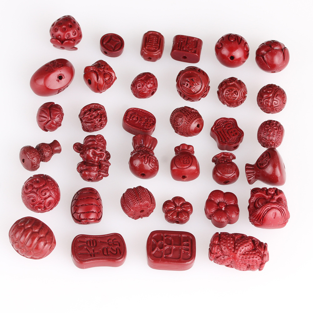 紫砂雕刻纹理三通莲花龟背紫金砂钱袋葫芦散珠朱砂元宝国潮配件