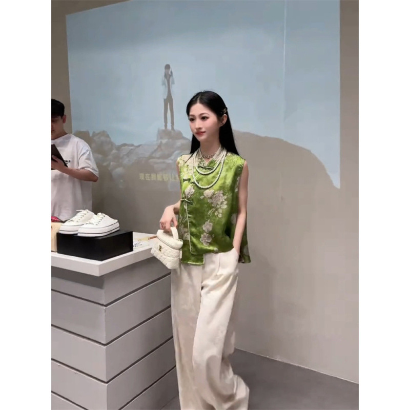 新中式显气质国风立领马甲2025夏新款时尚贵气感百搭无袖上衣潮|undefined