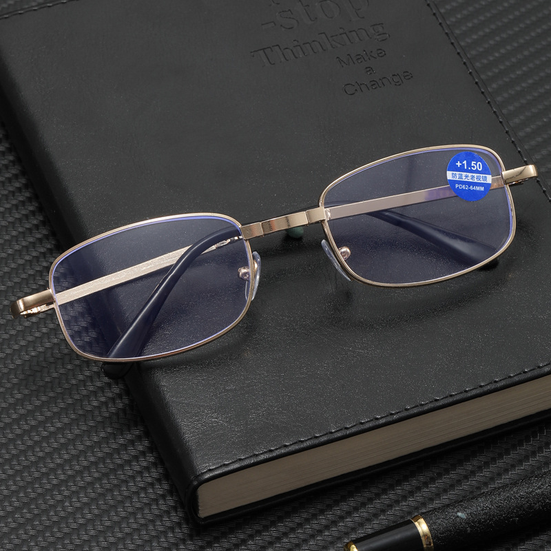 Fashionable and Portable Reading Glasses for the Elderly Ziyue Manufacturer Source Wholesale Folding Metal Reading Glasses Anti-Blue Light Hd