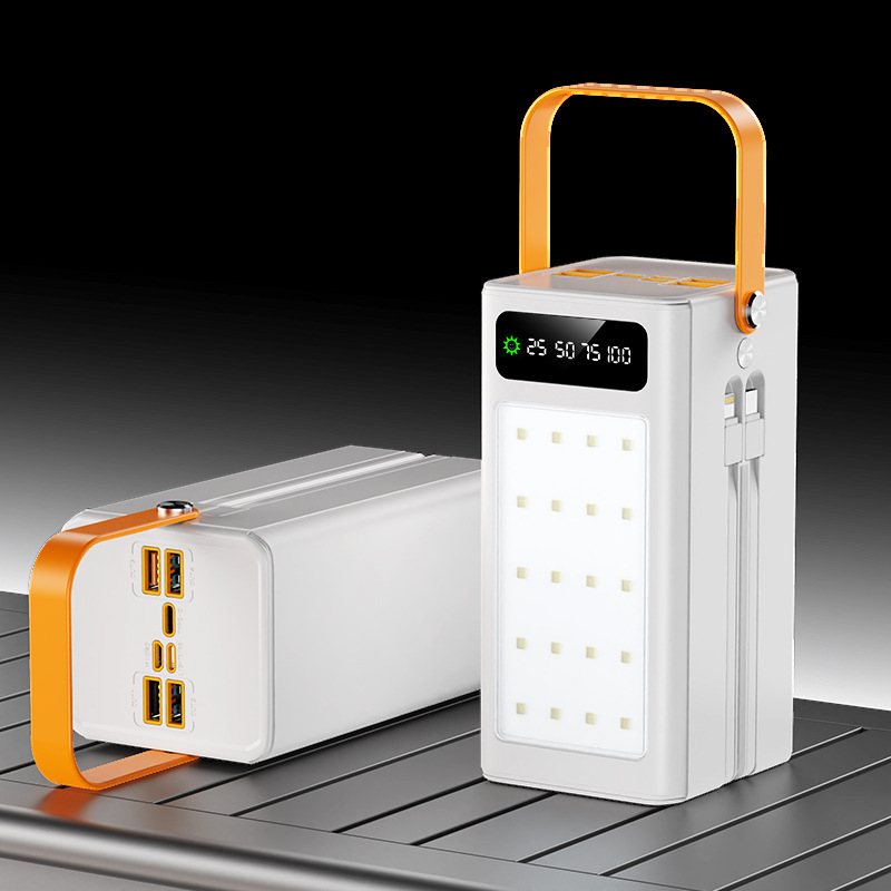 Cross-border Hot Selling 60000 mA Super PD Large Capacity Mobile Power Outdoor Portable Charging Treasure with Emergency Light