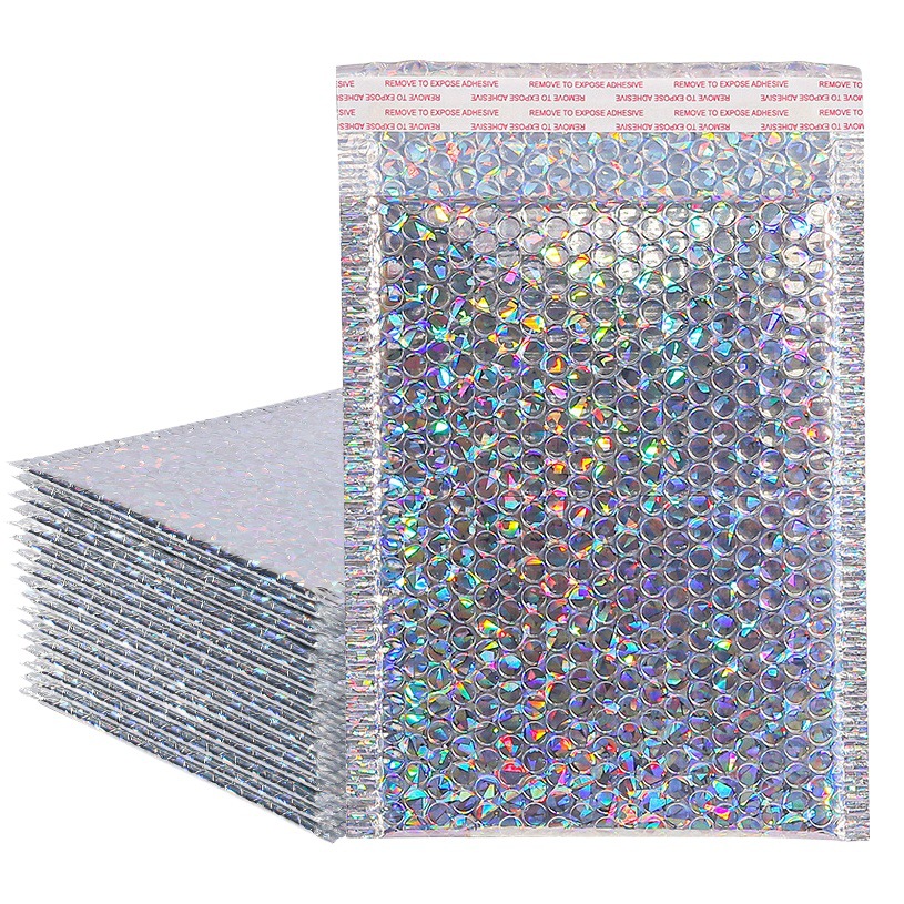 Bolso de burbuja expreso láser de plata película de burbuja sobre embalaje bolsa de espuma engrosada