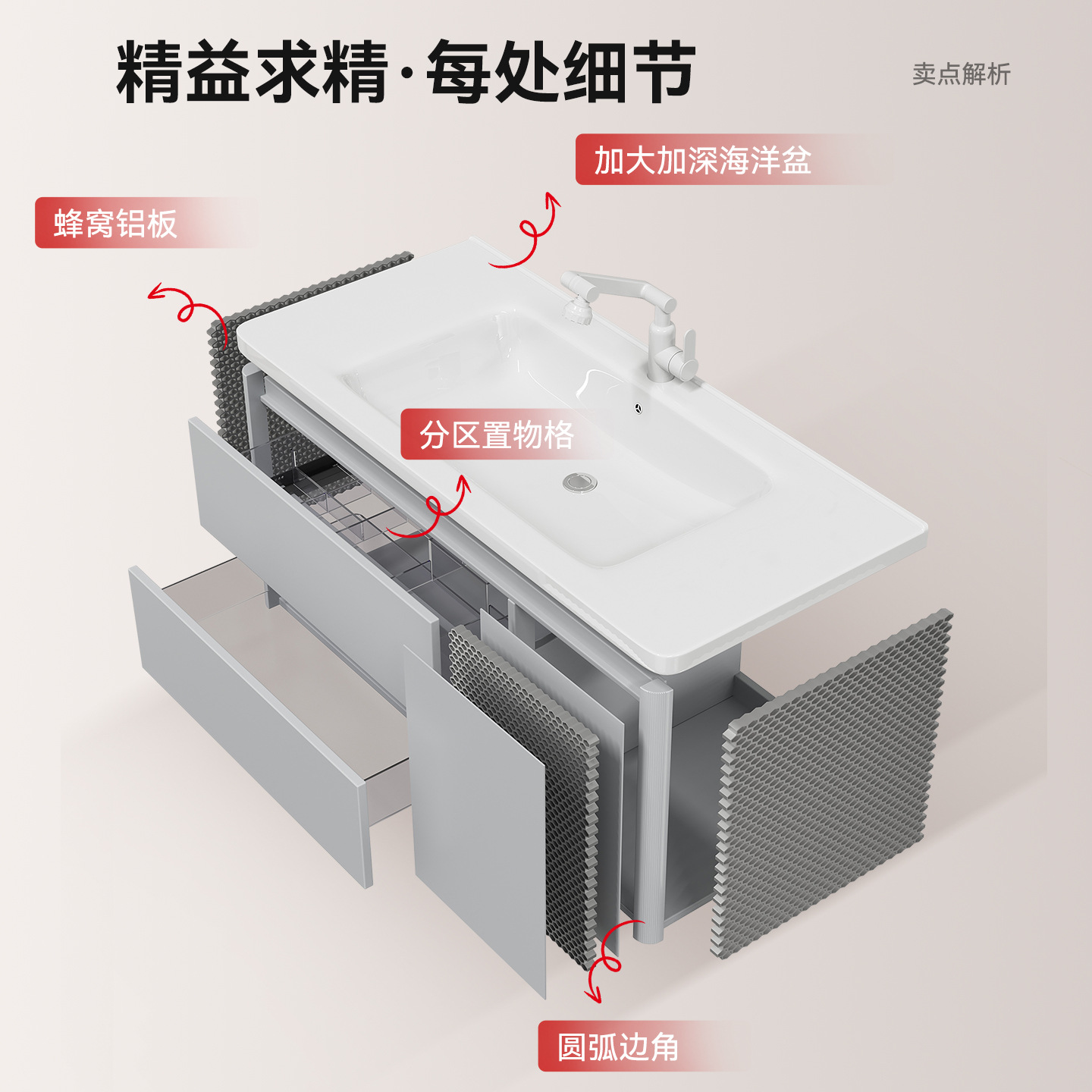 gabinete de baño de aluminio a prueba de humedad panal de cerámica gabinete de baño de baño de cerámica gabinete de inducción de doble ventura gran lavabo de cerámica gabinete de baño