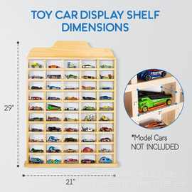 跨境木质玩具车展示架壁挂式多层壁挂式小车展示架多格手办陈列架