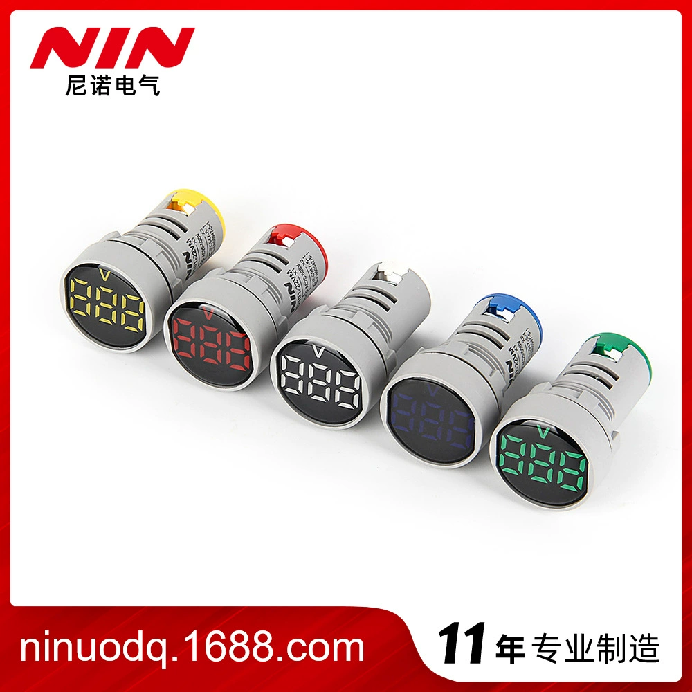 Электрический круглый световой сигнал Nino Вольтметр Мини вольтметр Индикатор Вольтметр AC50-500V