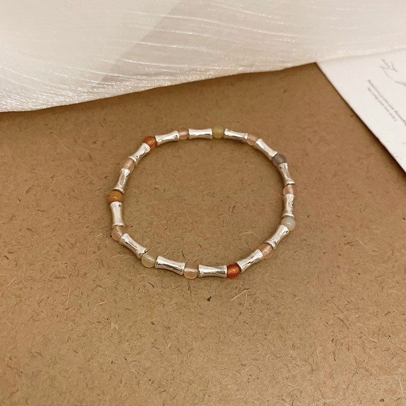 Pulsera de plata rota de perlas de circón de lujo ligero francés, pulsera simple de nicho, pulsera de todo fósforo, joyería de alta gama femenina de verano