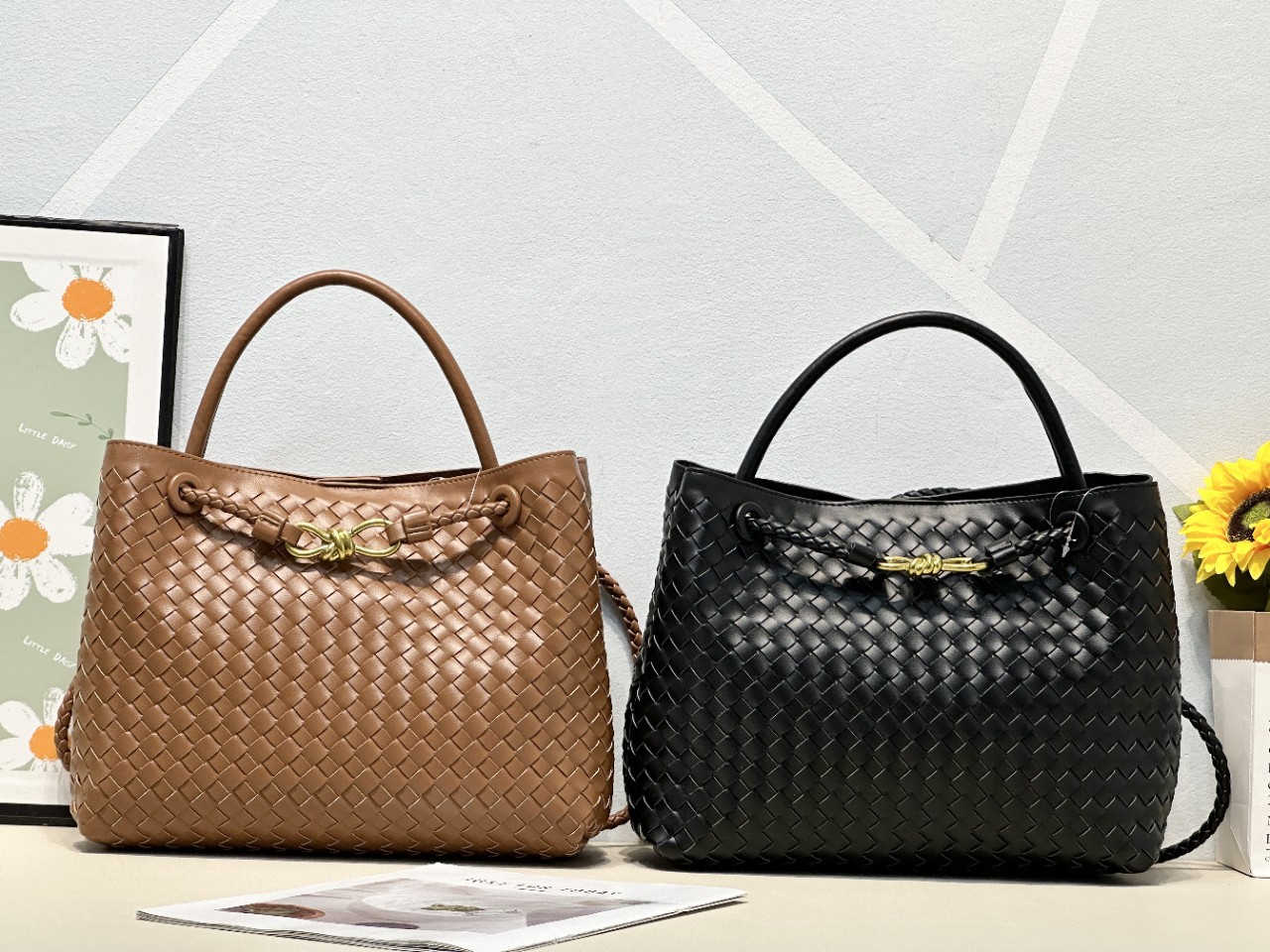 Nueva bolsa de mano de alta calidad de gran capacidad, personalidad femenina, bolsa de tejido simple hecha a mano, bolso de hombro universal