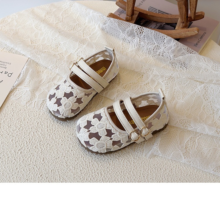 Bailarinas de rede respirável para bebé menina sapatos macios_voghion.com