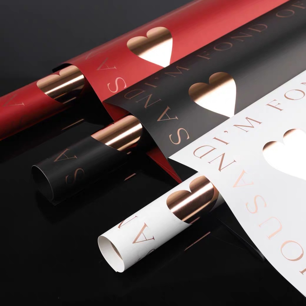 Flor fiesta fábrica de nuevos productos de alto nivel emoción día de la gente papel de embalaje de flores estampado amor florista ramo de papel de embalaje