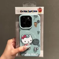 Hello Kitty, яблоко, iPhone16, iPhone15 Pro для бадминтона, чехол для телефона, 15, 13/12, японское и корейское, 7/8, защита от падений
