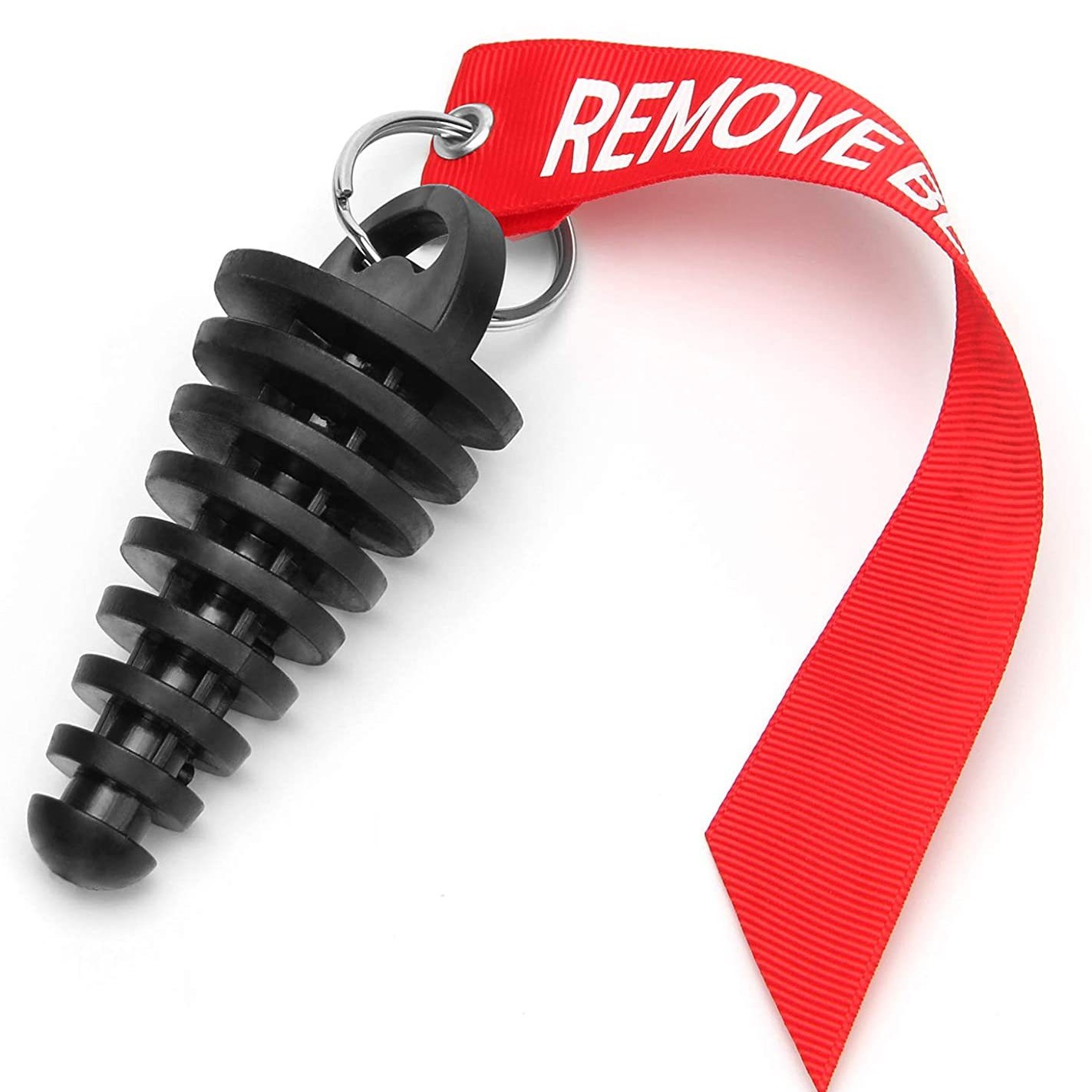 Amazon explosivo silenciador de la motocicleta tapón de escape REMOVE ANTES DE VUELO llavero de cinta