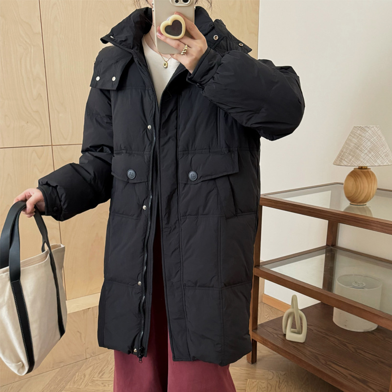Capa de algodón de comercio exterior mediano largo 2025, nueva chaqueta de plumón coreana para mujeres suelta y gruesa chaqueta de algodón de invierno image 8